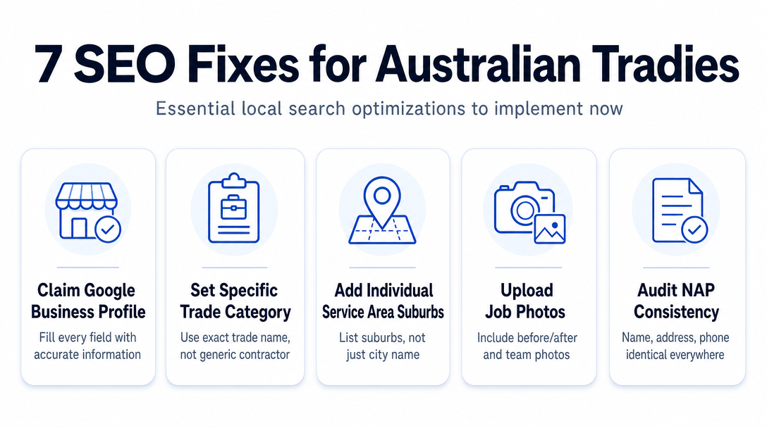Infographic: The 7 SEO Fixes Australian Tradies Should Make This Month