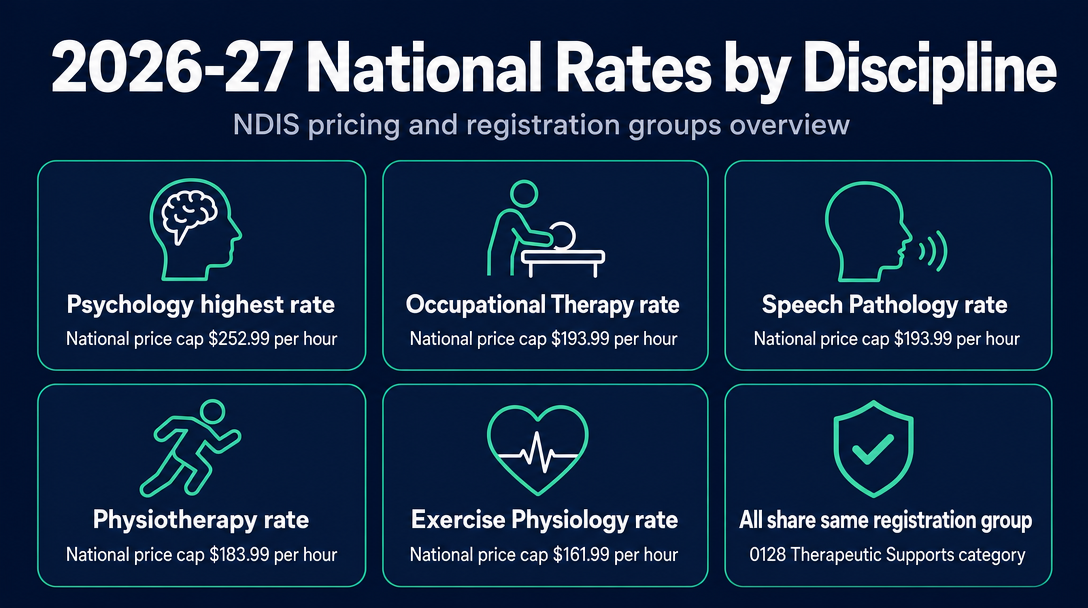 Infographic: At a Glance: 2026-27 National Rates and Primary Item Numbers by Discipline
