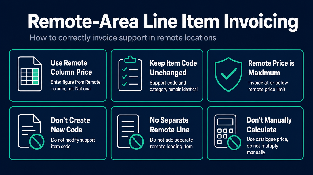 Infographic: Writing the Remote-Area Line Item on Your Invoice - A Worked Example