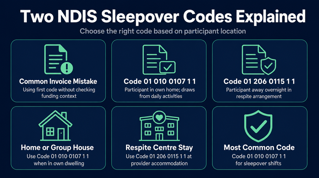 Infographic: The Two NDIS Sleepover Codes - and How to Pick the Right One