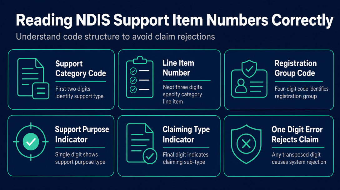 Infographic: How to Read a Support Item Number - and Why Getting It Wrong Rejects Your Claim