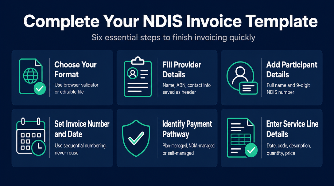 Infographic: Step-by-Step: Complete Your NDIS Invoice Template in Under 10 Minutes