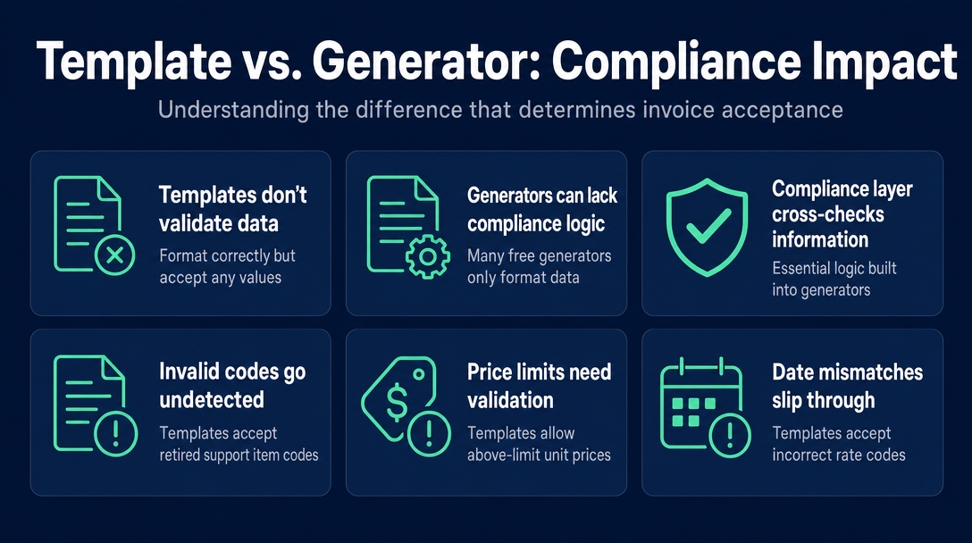 Infographic: Template vs. Generator: The Difference That Determines Compliance